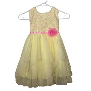 Jona Michelle Tulle Party Dress, Cream/Multicolor, Size 4T